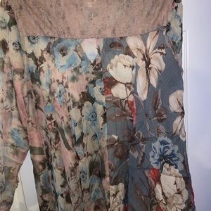 Vintage Feratelli long wavy multi color button up